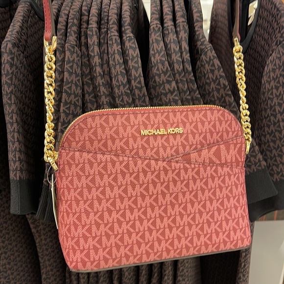 MICHAEL KORS Jet Set Medium Logo Dome Satchel Mulberry Multi - Picture 8 of 16